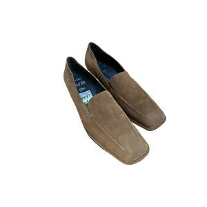 New! Women Size 10.5 Ara Flex Relax Brown Suede Loafer Block Low Heel